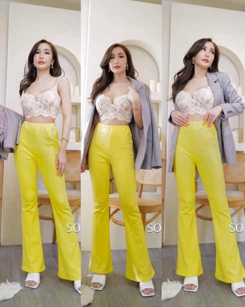 High Waisted Bootcut Trousers